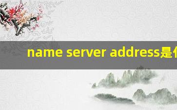 name server address是什么